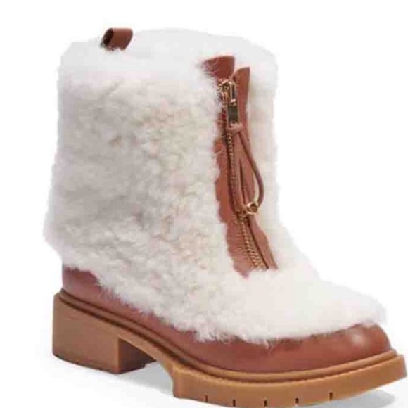 Coach Leona Shearling Lug Sole Boots 10 - Picture 1 of 7